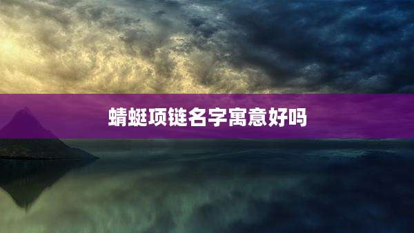 蜻蜓项链名字寓意好吗