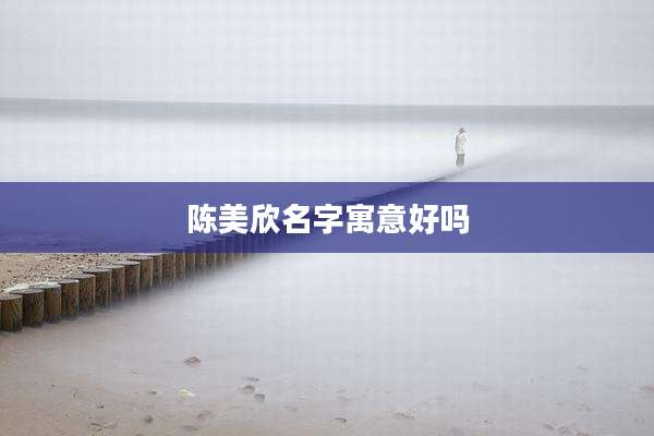 陈美欣名字寓意好吗