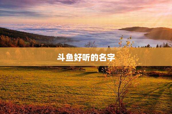 斗鱼好听的名字