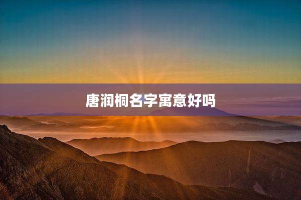 唐润桐名字寓意好吗