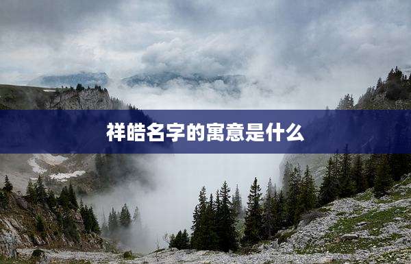 祥皓名字的寓意是什么