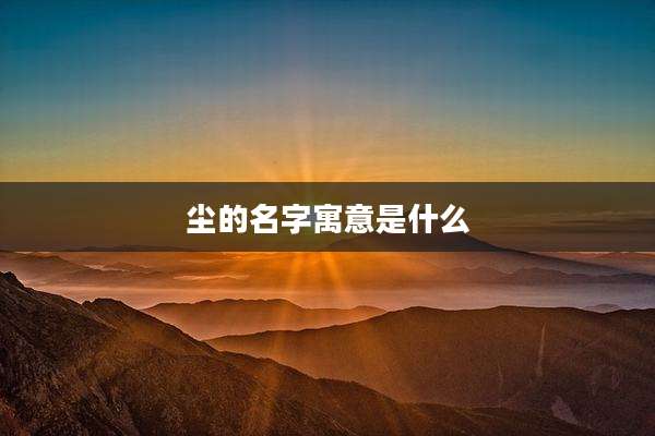 尘的名字寓意是什么