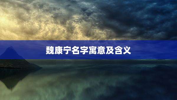 魏康宁名字寓意及含义
