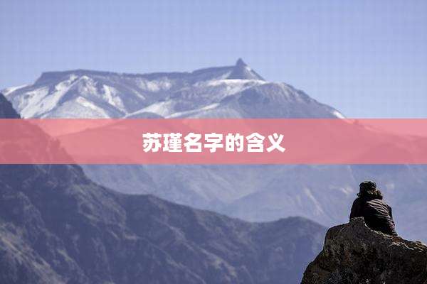 苏瑾名字的含义