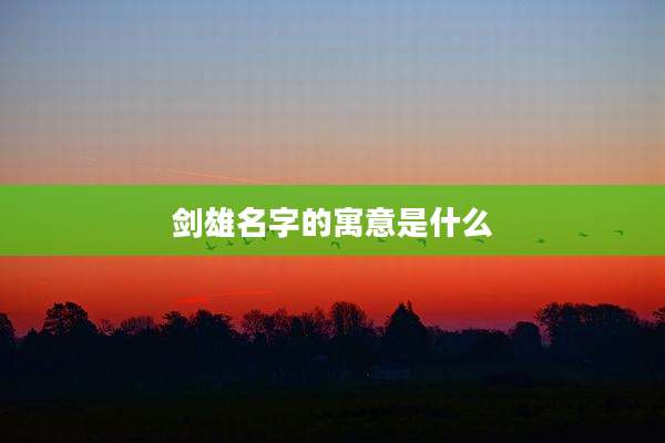 剑雄名字的寓意是什么