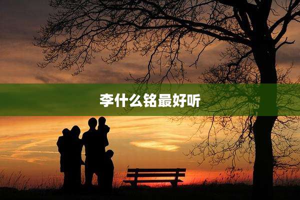 李什么铭最好听