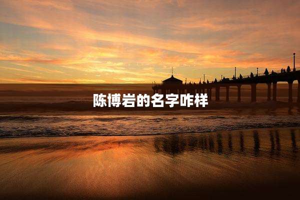 陈博岩的名字咋样