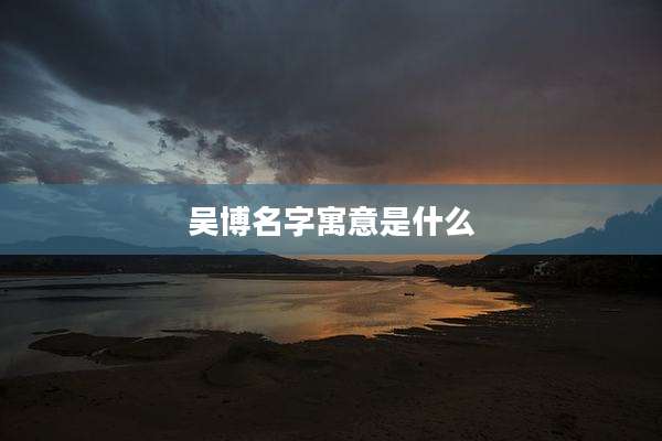 吴博名字寓意是什么