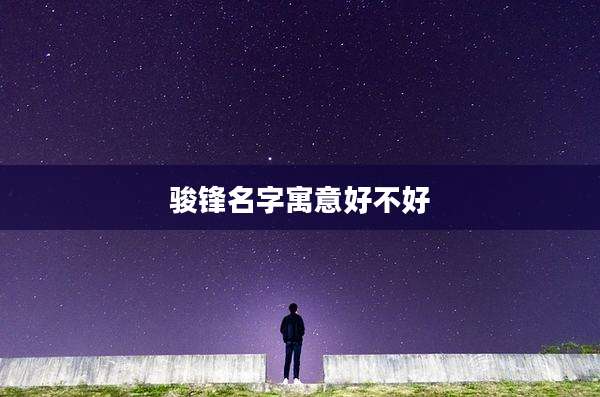 骏锋名字寓意好不好