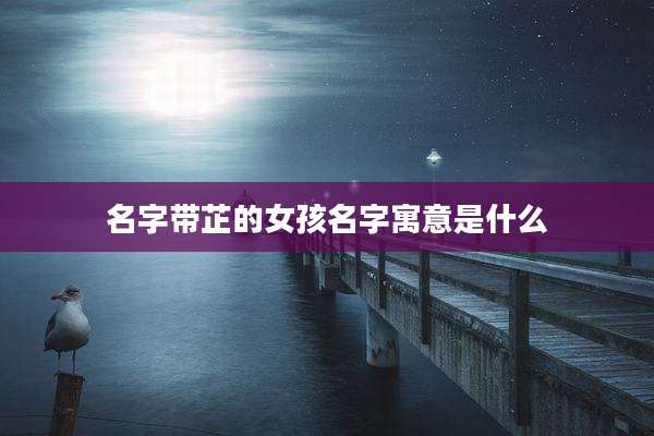 名字带芷的女孩名字寓意是什么