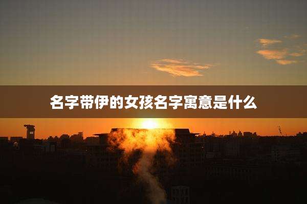 名字带伊的女孩名字寓意是什么