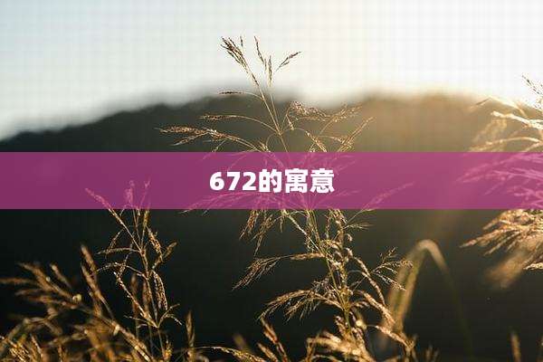 672的寓意