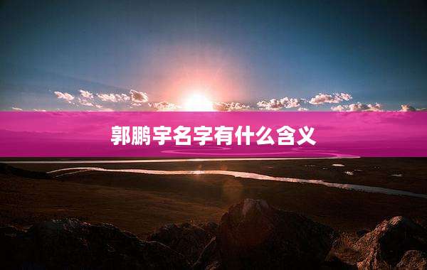 郭鹏宇名字有什么含义