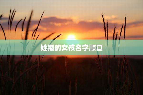 姓潘的女孩名字顺口