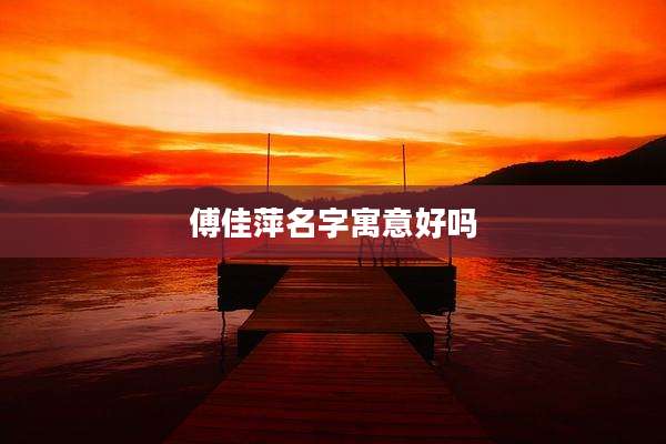 傅佳萍名字寓意好吗