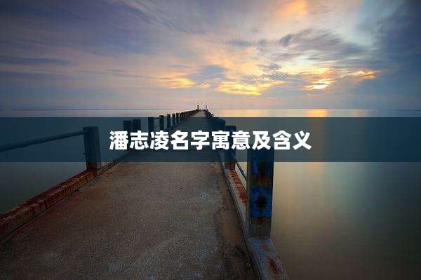 潘志凌名字寓意及含义