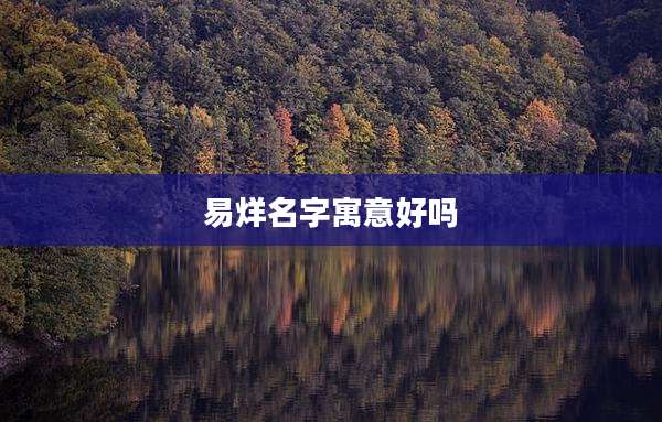 易烊名字寓意好吗