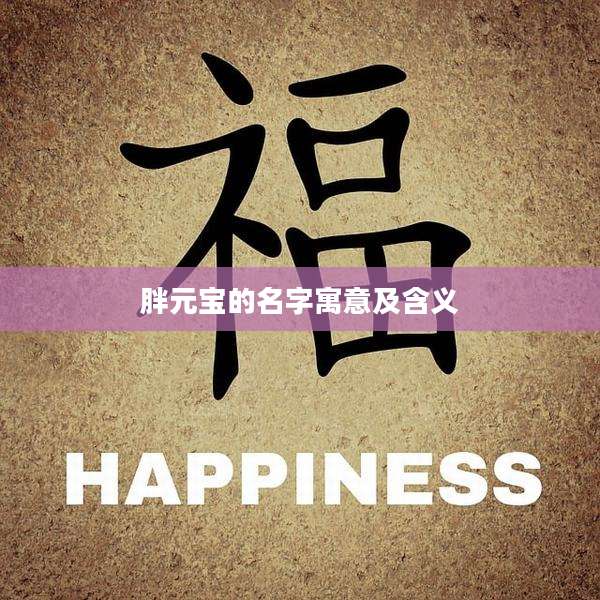 胖元宝的名字寓意及含义