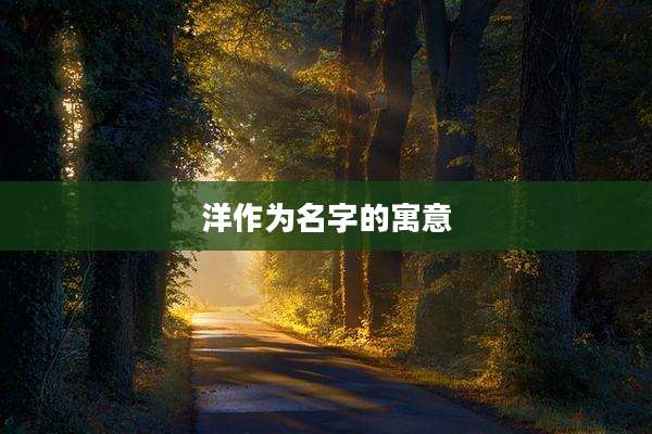 洋作为名字的寓意