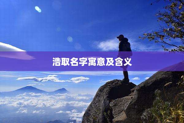 浩取名字寓意及含义