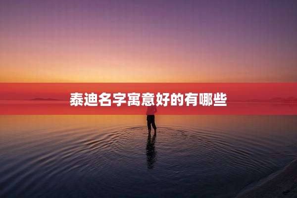 泰迪名字寓意好的有哪些