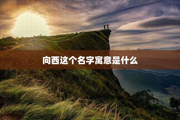 向西这个名字寓意是什么
