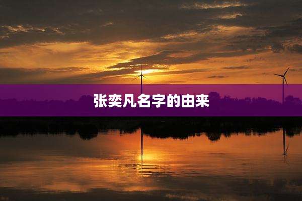 张奕凡名字的由来
