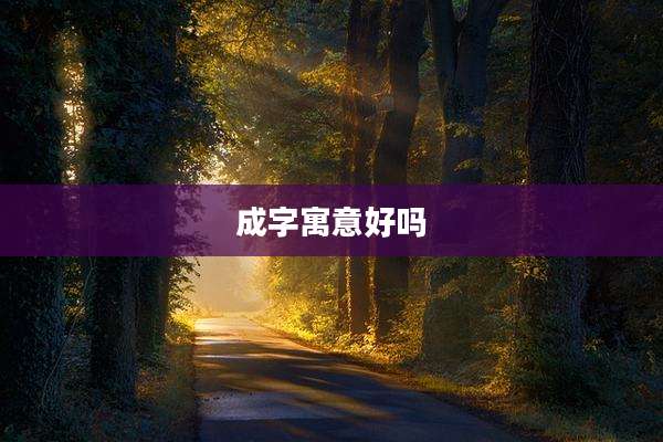 成字寓意好吗