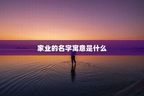 家业的名字寓意是什么