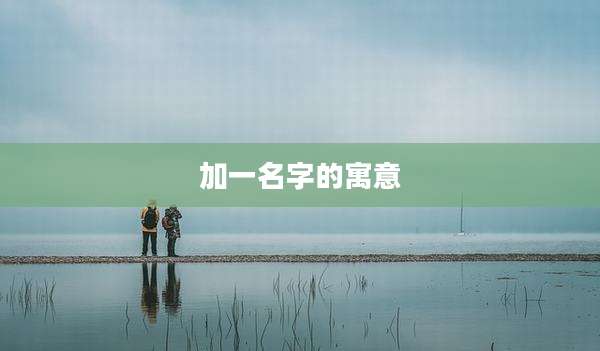 加一名字的寓意