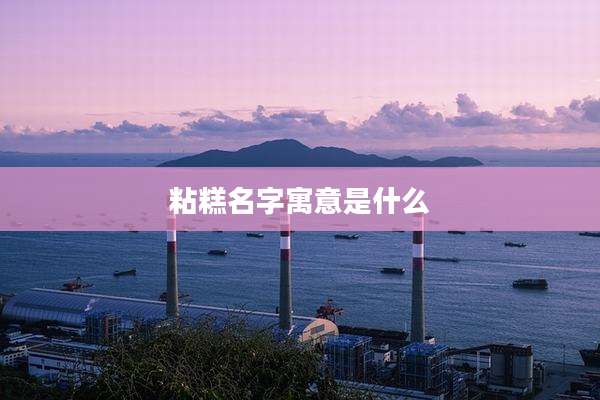 粘糕名字寓意是什么
