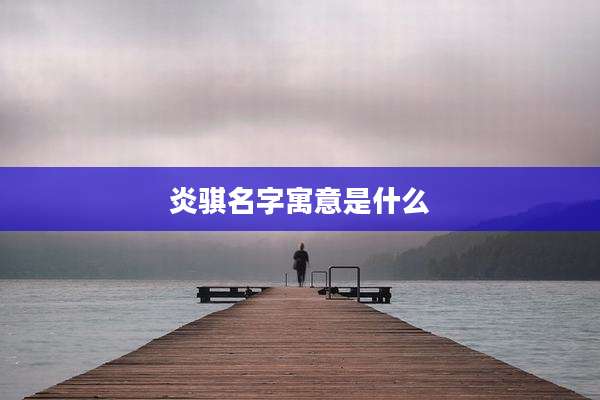 炎骐名字寓意是什么