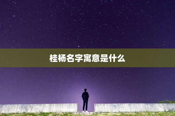 桂杨名字寓意是什么