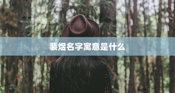 裴煜名字寓意是什么