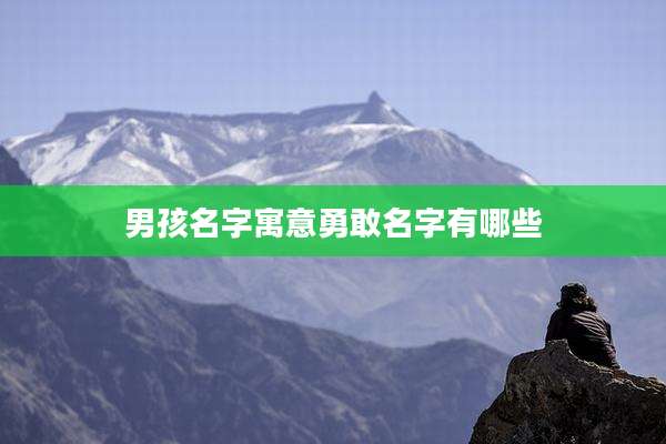 男孩名字寓意勇敢名字有哪些