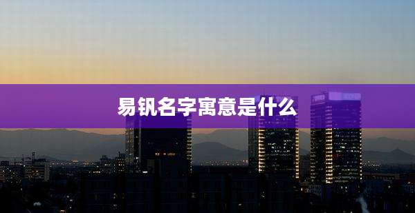 易钒名字寓意是什么