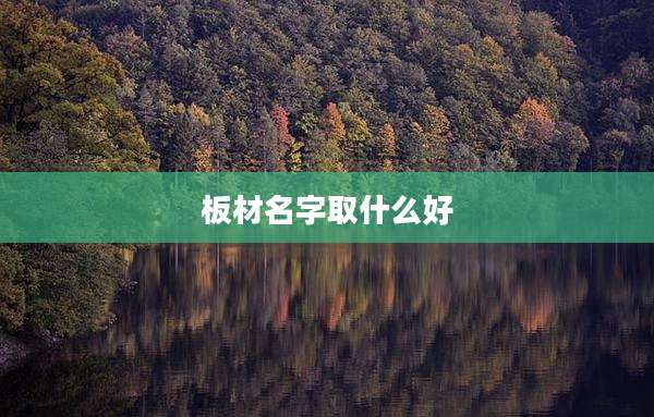 板材名字取什么好