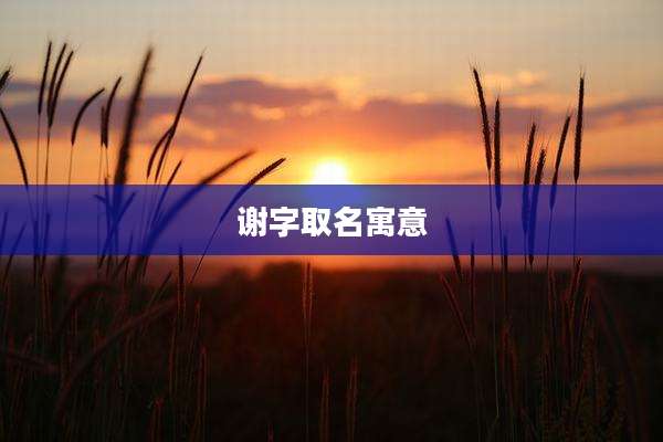谢字取名寓意