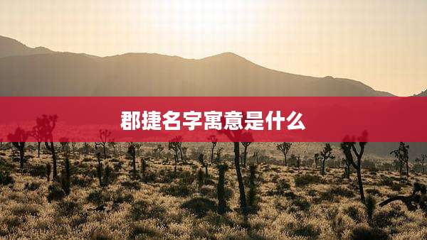 郡捷名字寓意是什么