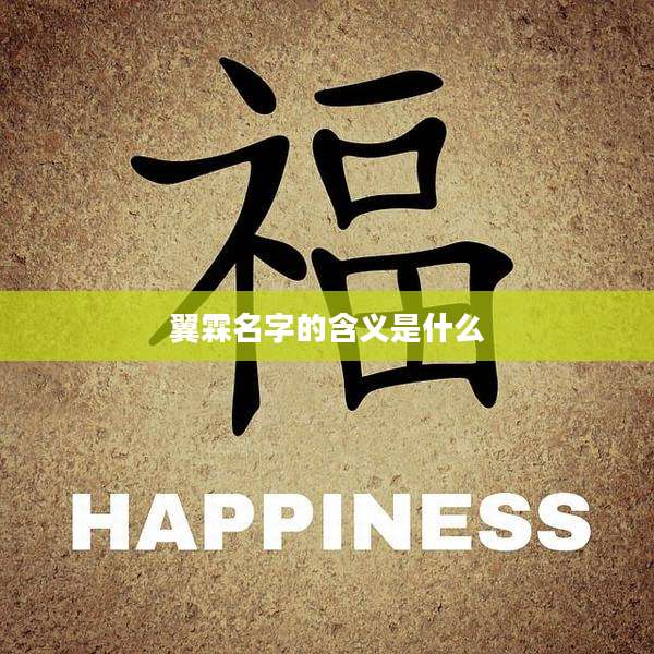 翼霖名字的含义是什么