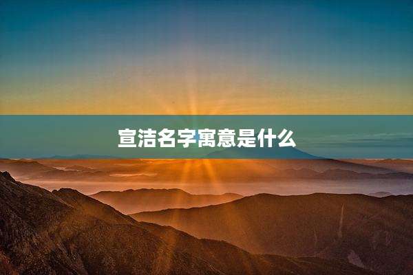 宣洁名字寓意是什么