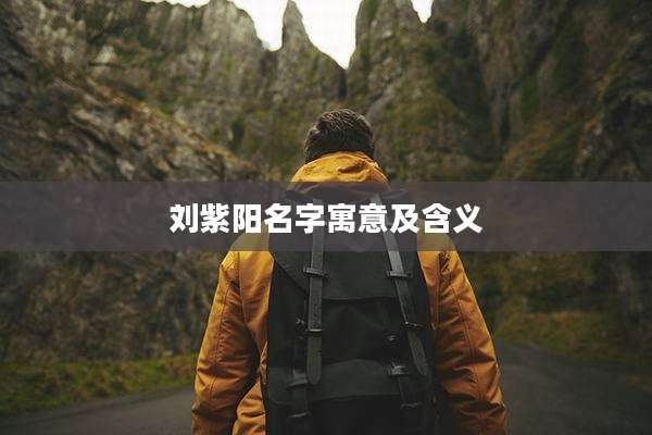 刘紫阳名字寓意及含义