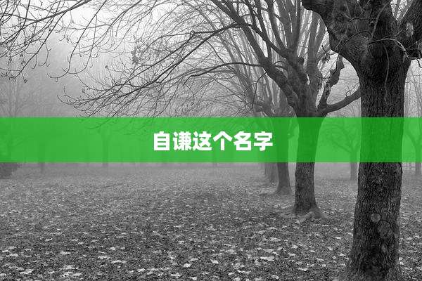自谦这个名字