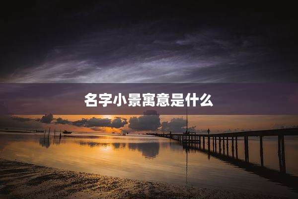名字小景寓意是什么