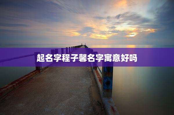 起名字程子馨名字寓意好吗