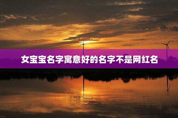 女宝宝名字寓意好的名字不是网红名