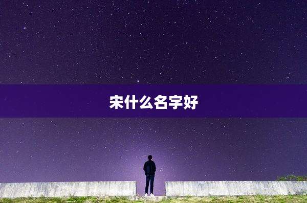 宋什么名字好