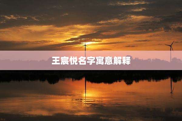 王宸悦名字寓意解释