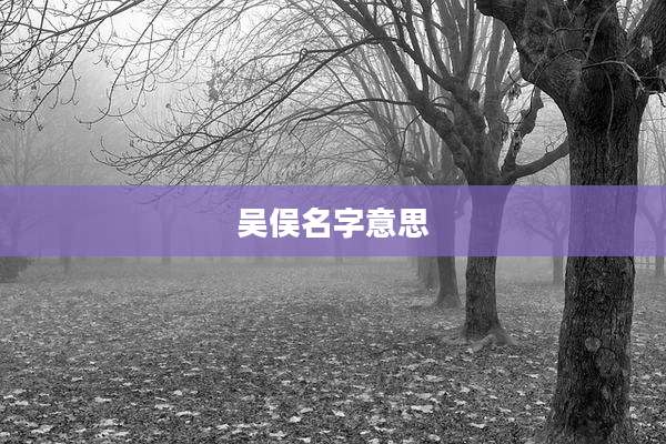 吴俣名字意思