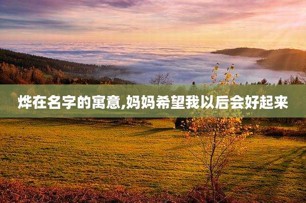 烨在名字的寓意,妈妈希望我以后会好起来